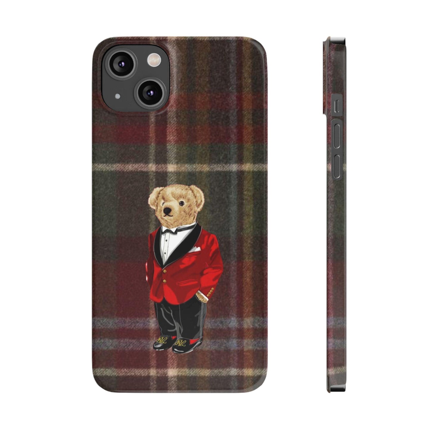 Dapper Bear Plaid Phone Case - Classic Tartan Polo Bear Design iPhone Cases