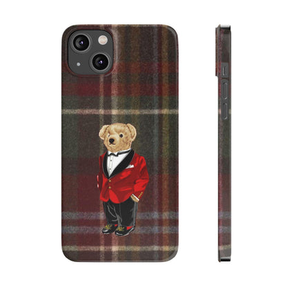 Dapper Bear Plaid Phone Case - Classic Tartan Polo Bear Design iPhone Cases