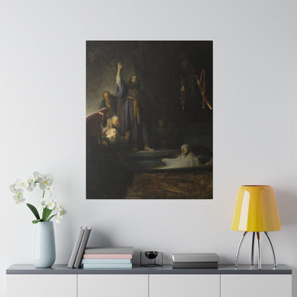 Rembrandt van Rijn's Raising of Lazarus Matte Canvas, Stretched 0.75