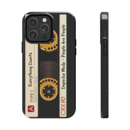 Nostalgic Old Cassette Tape with Yellow wheels iPhone Cases