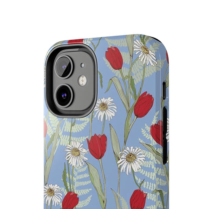 Blooms on Blue Tough iPhone Cases