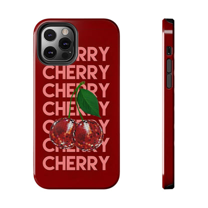 Cherries Disco Inspo iPhone Cases in Cherry Red