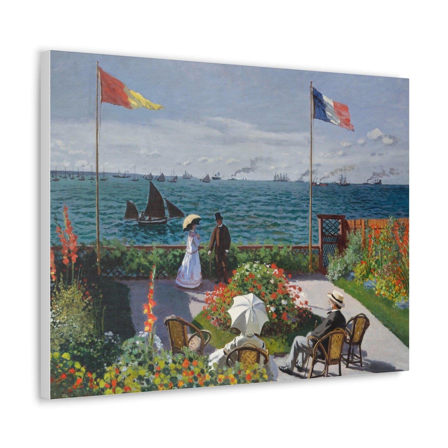 Garden at Sainte - Adresse by Claude Monet - Canvas Gallery Wraps