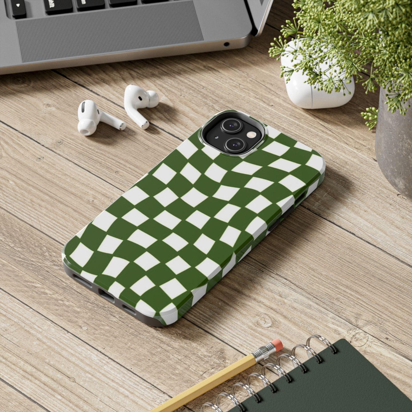 Green Checkmates Tough iPhone Cases