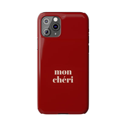 Mon Cheri iPhone Slim Phone Cases (Cherry Red)