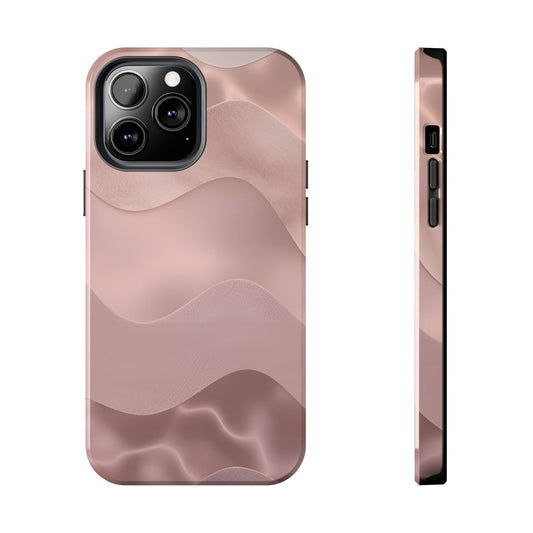 Blush Wave Satin Sandscape Tough iPhone Cases