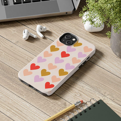 Cutesy Hearts Tough iPhone Cases