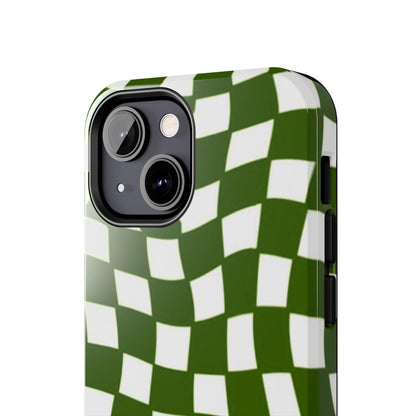 Green Checkmates Tough iPhone Cases