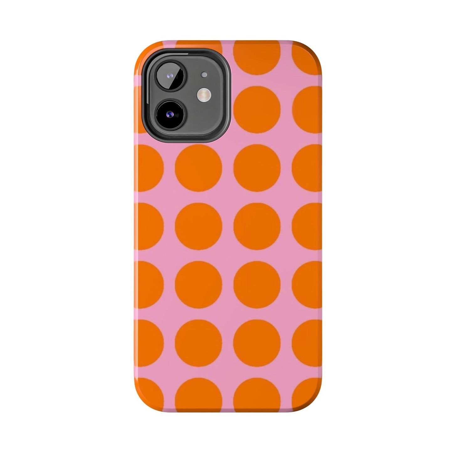 Orange Dots on Pink Tough Phone Cases