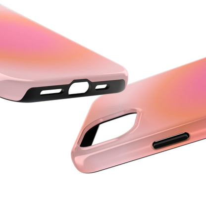 Coral Blushed Aura Tough iPhone Cases