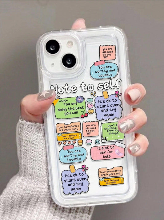 Positive Affirmations Notes Transparent Soft iPhone Cases