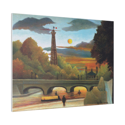 Henri Rousseau's Seine and Eiffel-tower in the sunset (1910) famous painting - Matte Canvas, Stretched, 0.75"