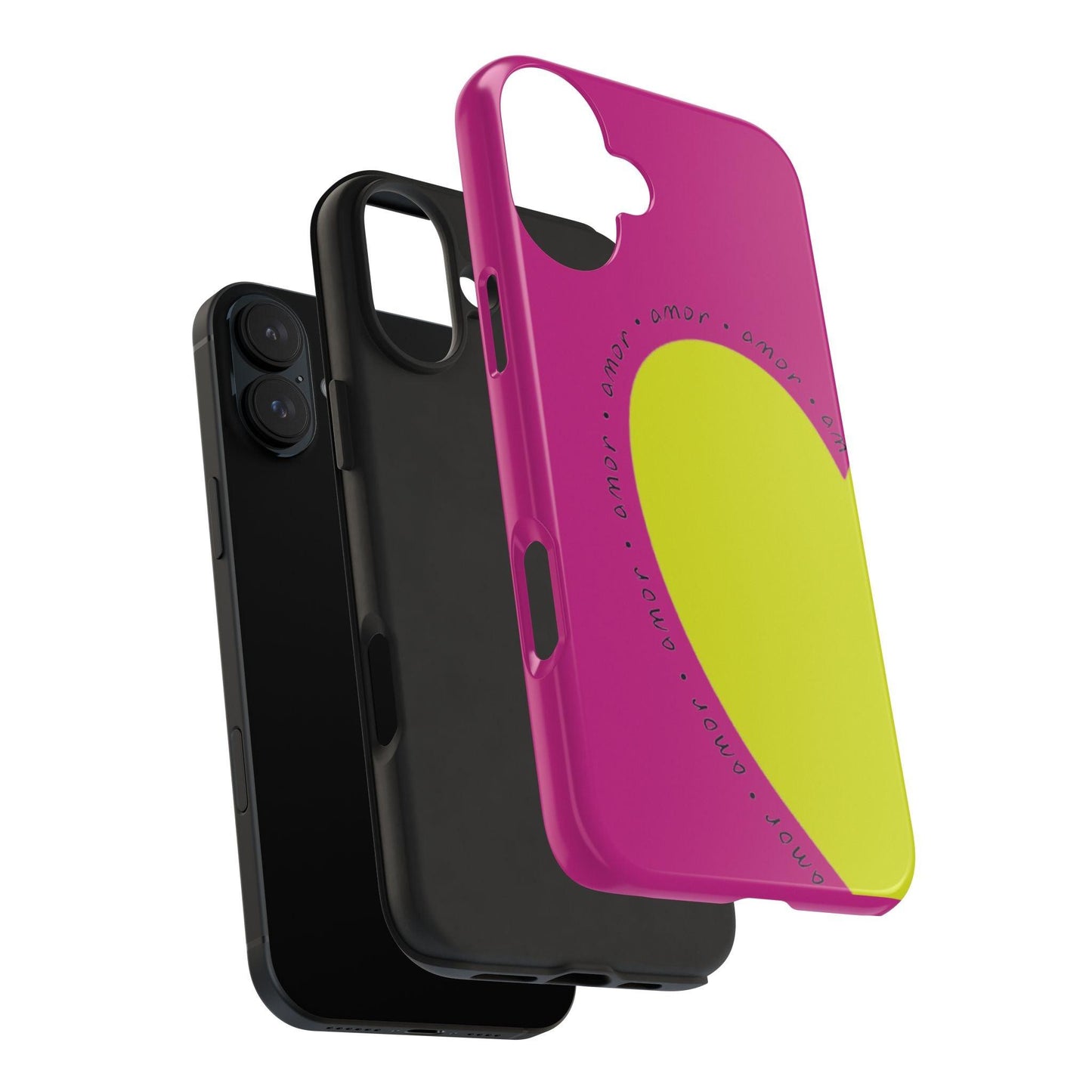 Amor Neon Heart Tough iPhone Cases