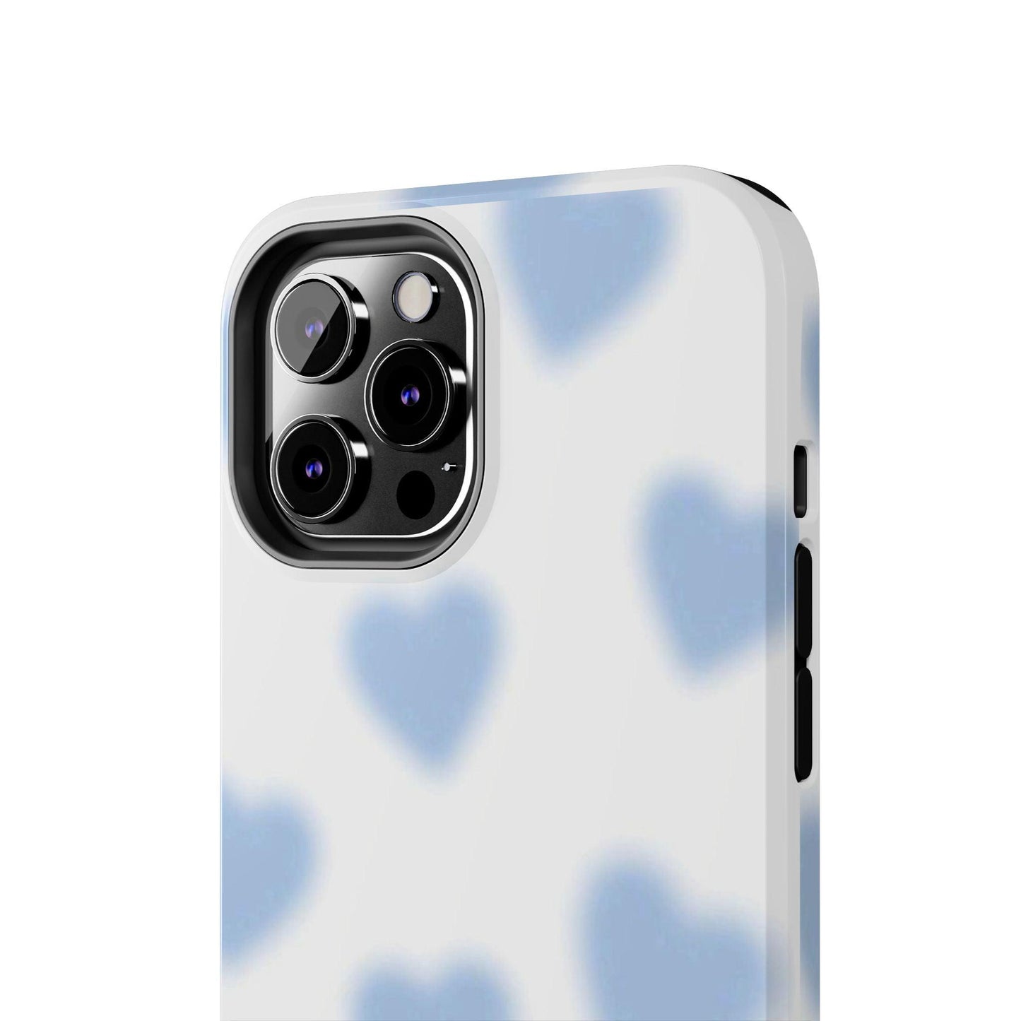 Blue-Blurry Hearts Tough iPhone Cases