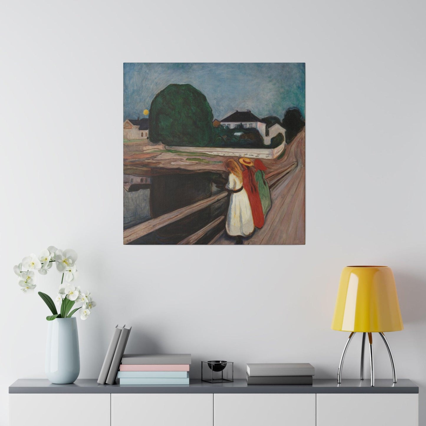 Edvard Munch's The Girls on the Bridge 1901  Matte Canvas Stretched 0.75