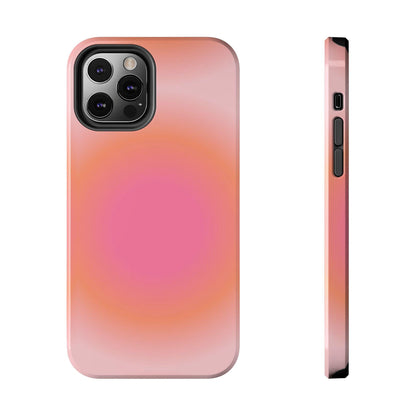 Coral Blushed Aura Tough iPhone Cases