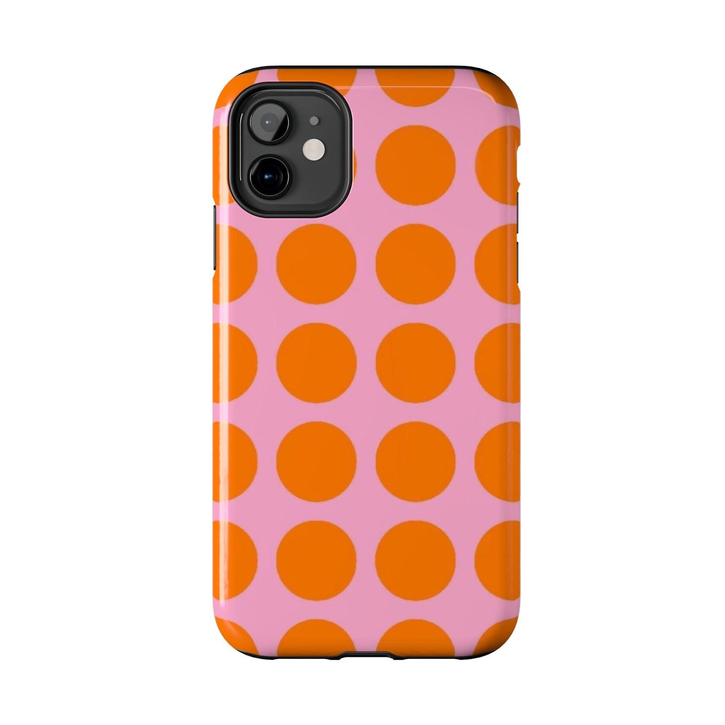 Orange Dots on Pink Tough Phone Cases