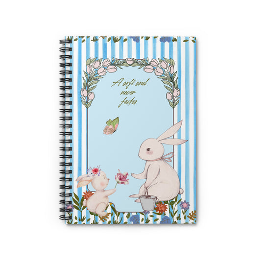 Soft Soul Floral Blue Spiral Notebook