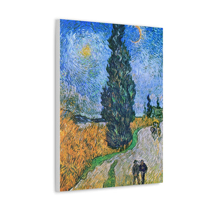 Vincent van Gogh's Road with Cypress and Star (1890) - Canvas Gallery Wraps