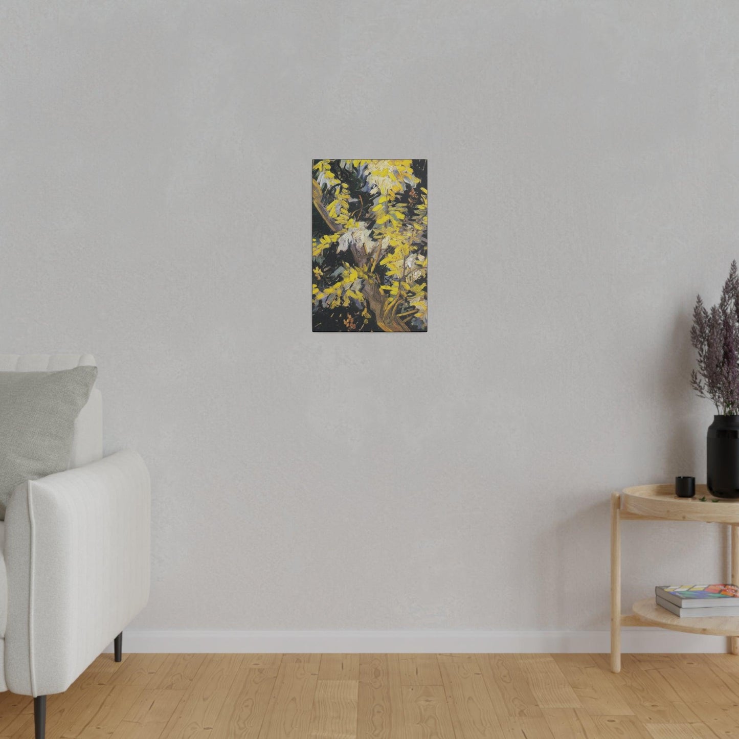 Vincent van Gogh's Blossoming Acacia Branches (1890) famous painting - Matte Canvas, Stretched, 0.75"