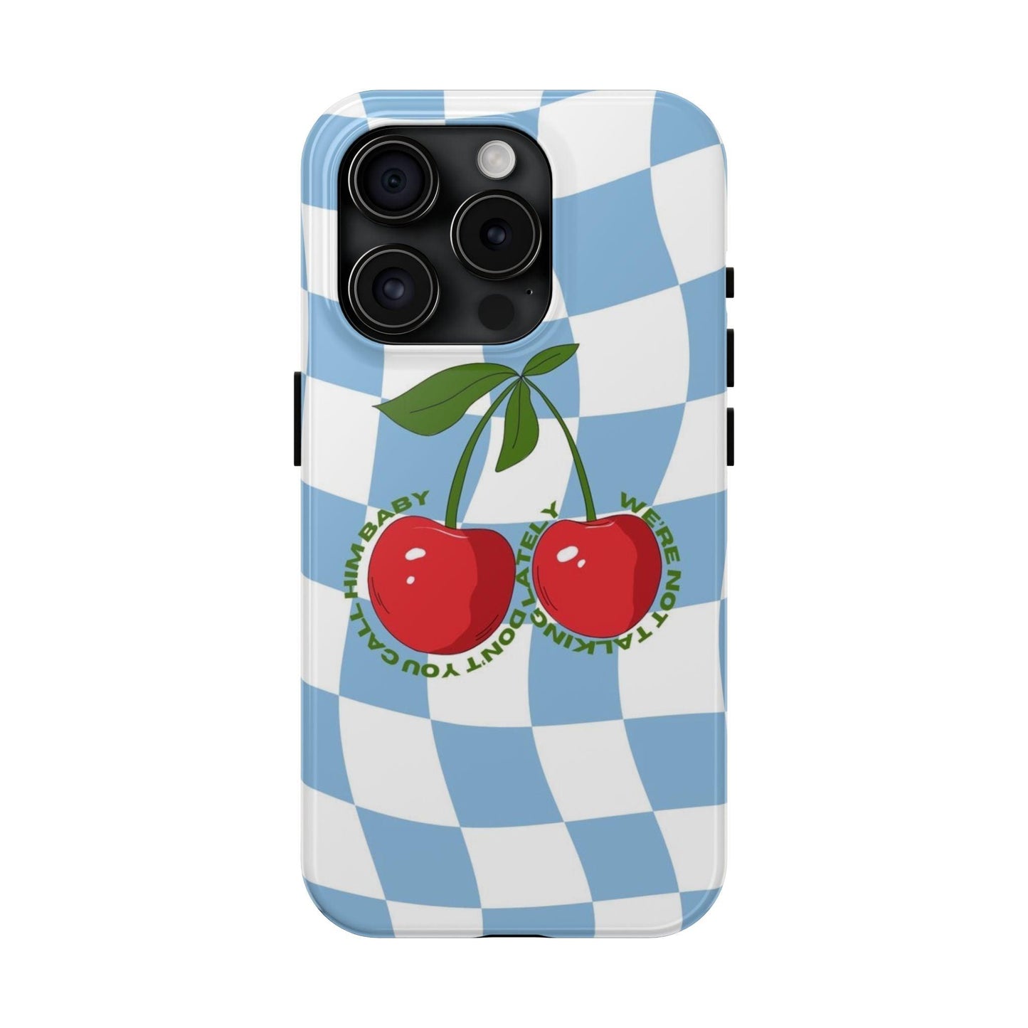 Cherry Gossip Check Tough iPhone Cases