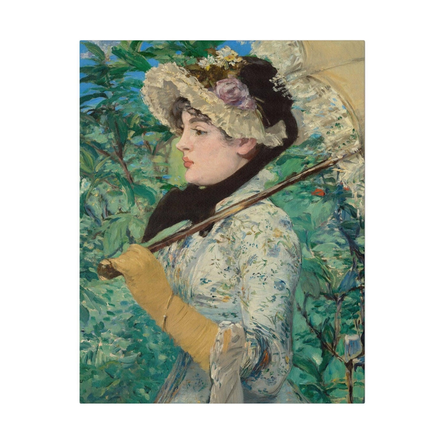 Jeanne Spring (1881) painting in high resolution by Edouard Manet - Matte Canvas, Stretched, 0.75"