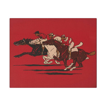 The Runners (1900), vintage horse racing illustration - Matte Canvas, Stretched, 0.75"