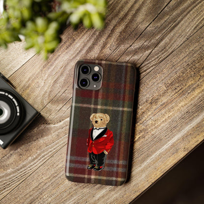 Dapper Bear Plaid Phone Case - Classic Tartan Polo Bear Design iPhone Cases