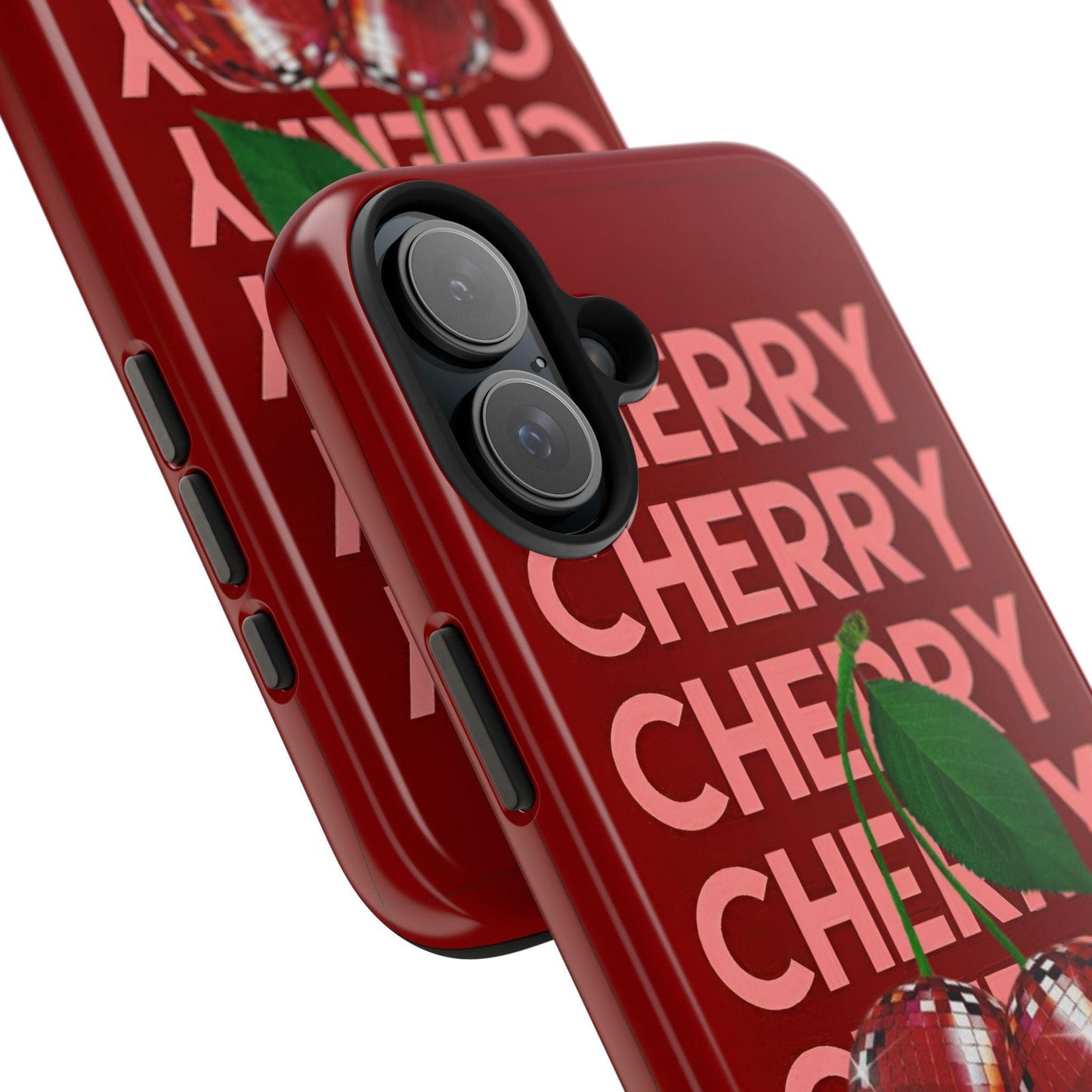 Cherries Disco Inspo iPhone Cases in Cherry Red