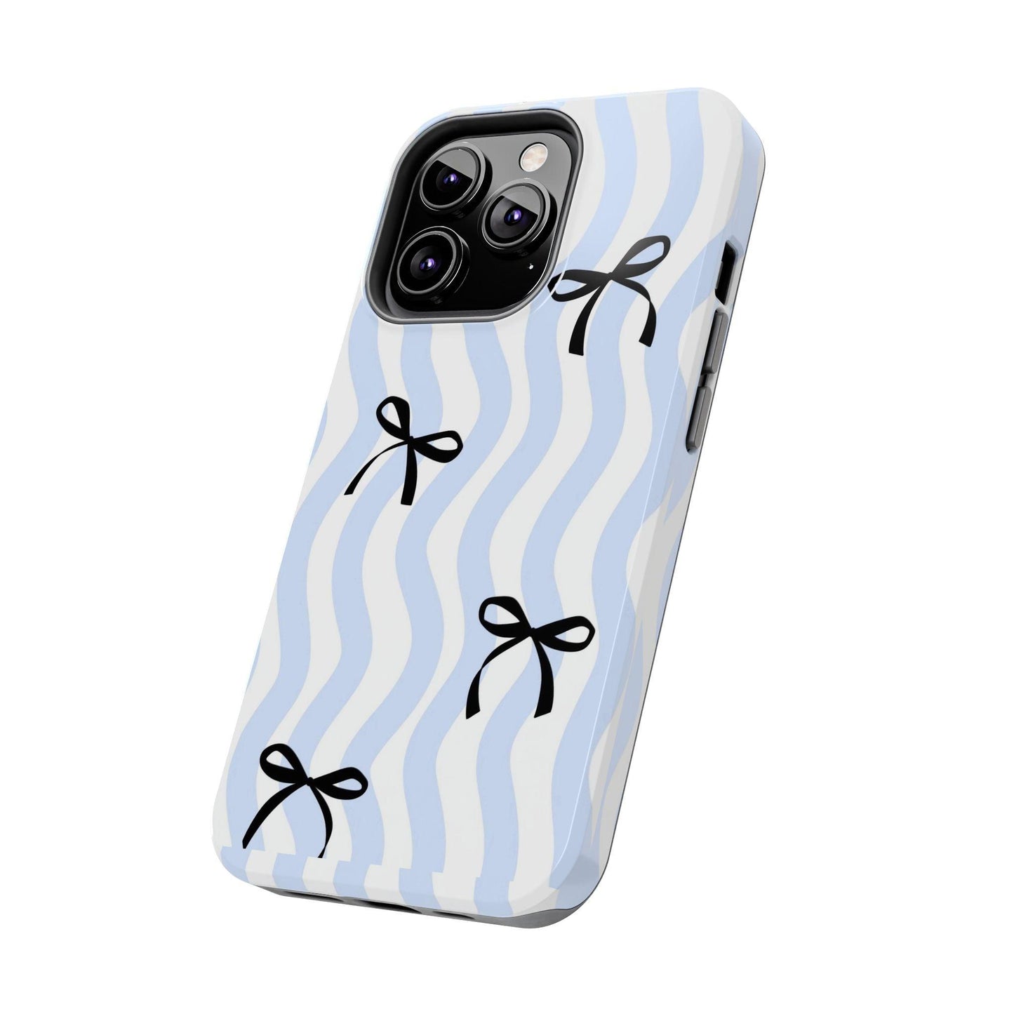 Bowtiful Blue Wavy Bliss Tough iPhone Cases