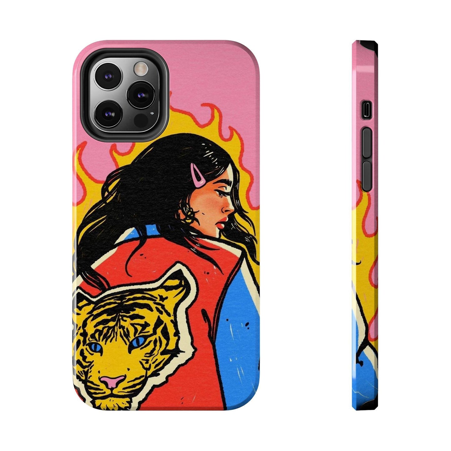 Fierce Femme Flames Tough iPhone Cases