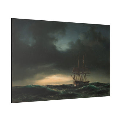 A Danish corvette in the lake after a storm by Anton Melbye - Matte Canvas, Stretched, 0.75"