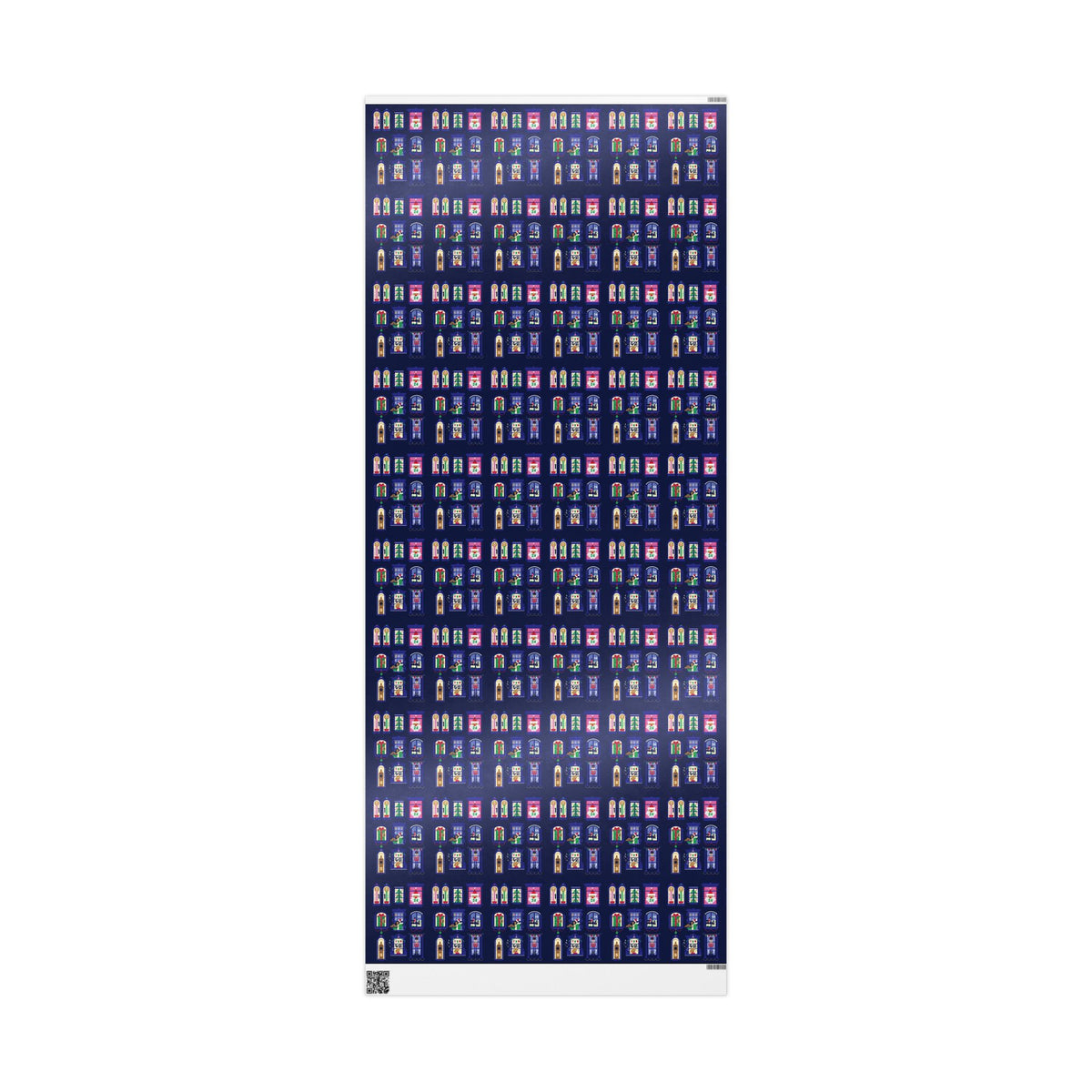 Nutcracker & Festive Windows Midnight Christmas Wrapping Paper