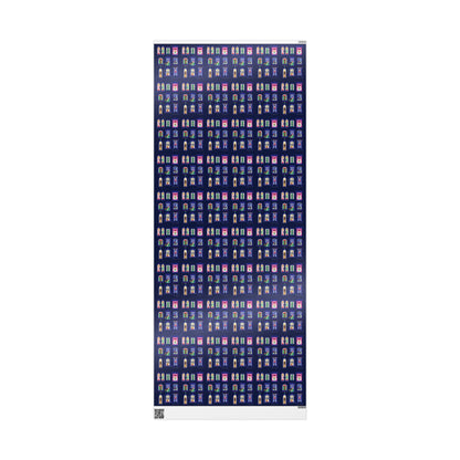 Nutcracker & Festive Windows Midnight Christmas Wrapping Paper