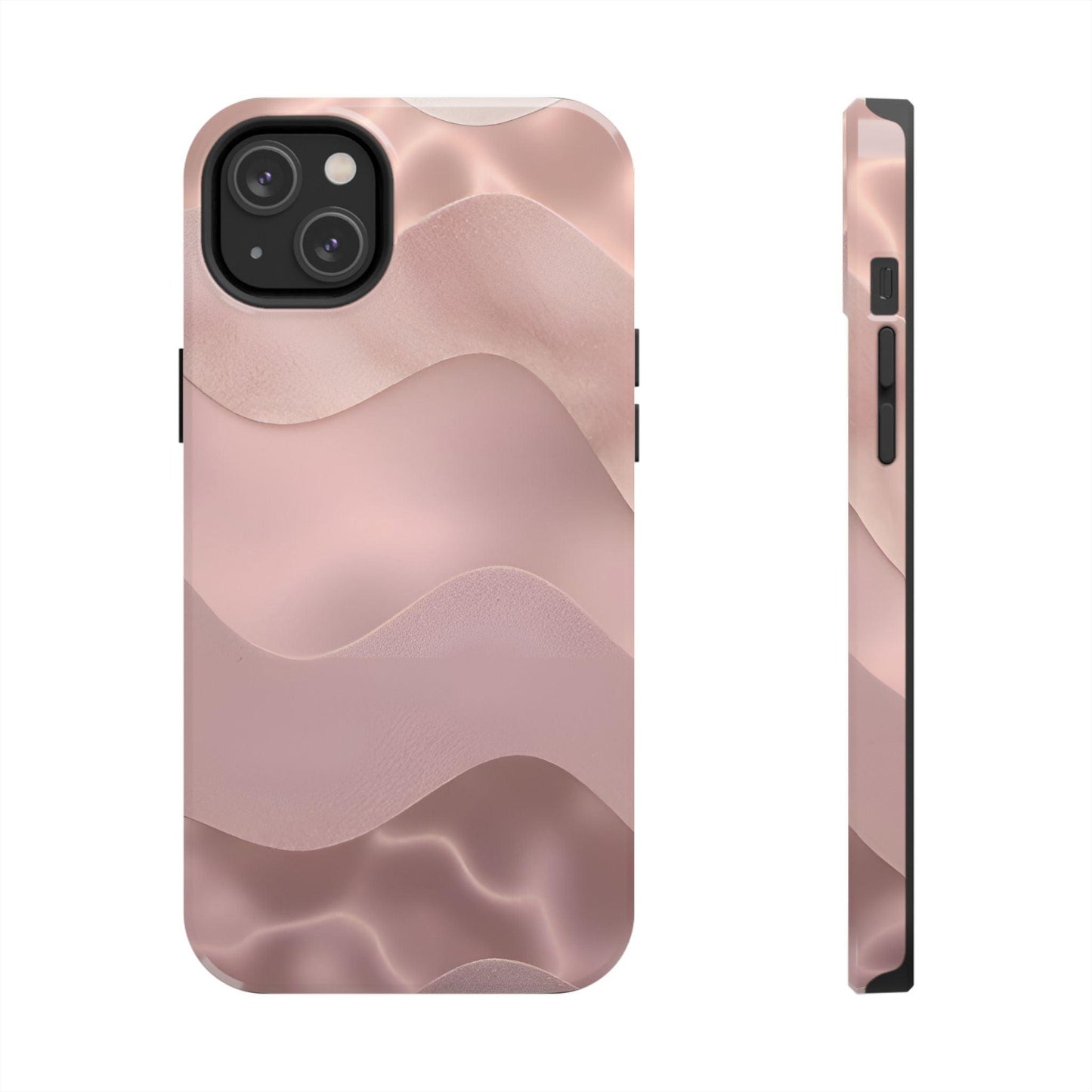 Blush Wave Satin Sandscape Tough iPhone Cases