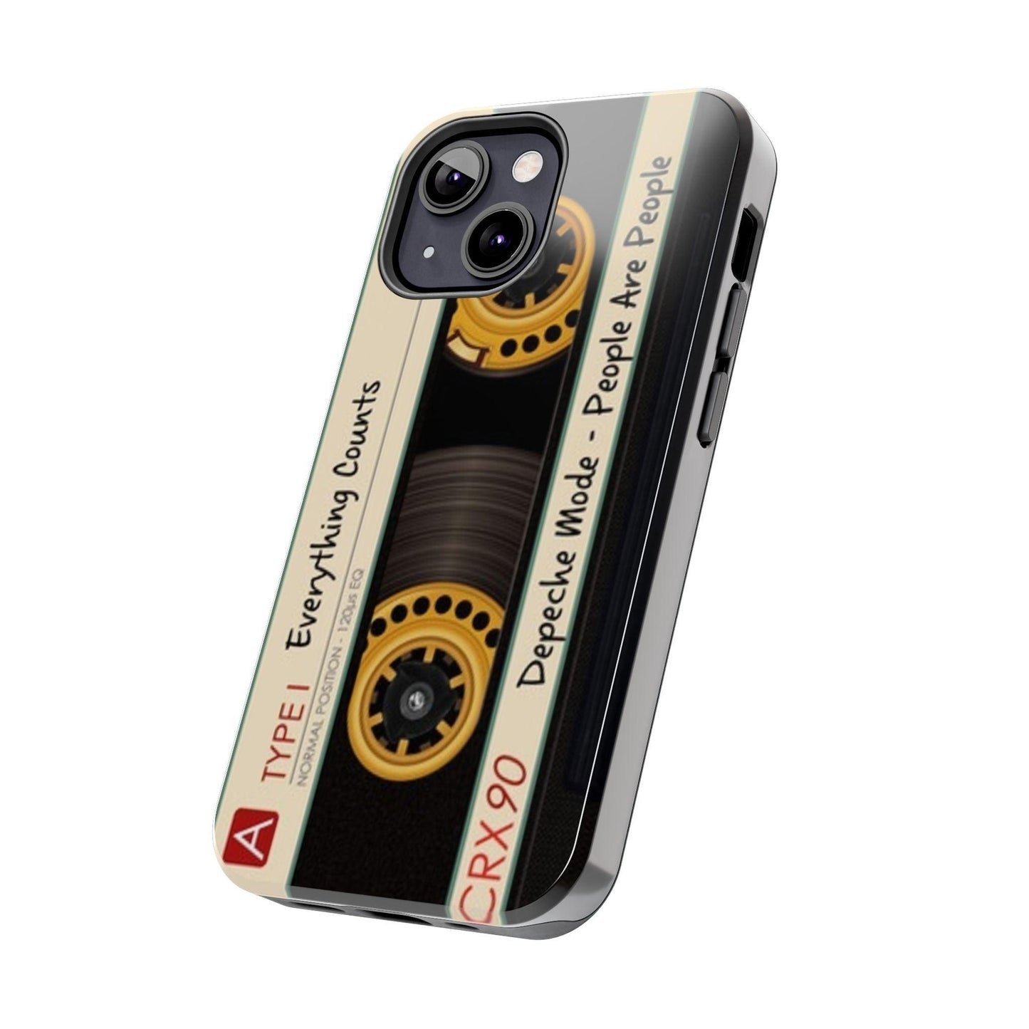 Nostalgic Old Cassette Tape with Yellow wheels iPhone Cases