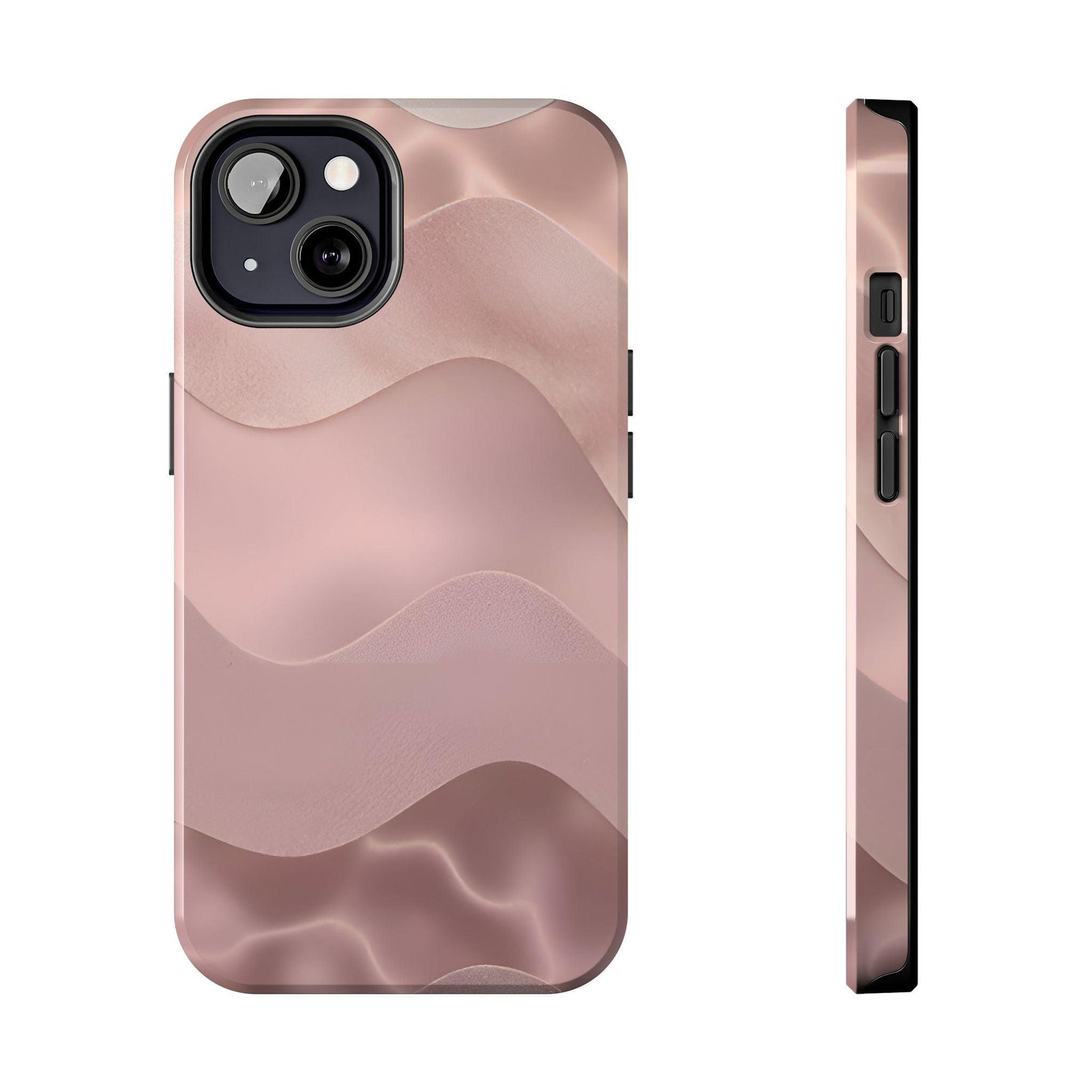 Blush Wave Satin Sandscape Tough iPhone Cases