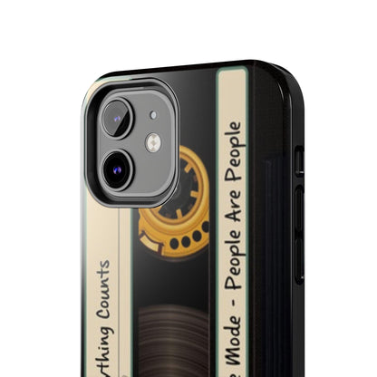 Nostalgic Old Cassette Tape with Yellow wheels iPhone Cases