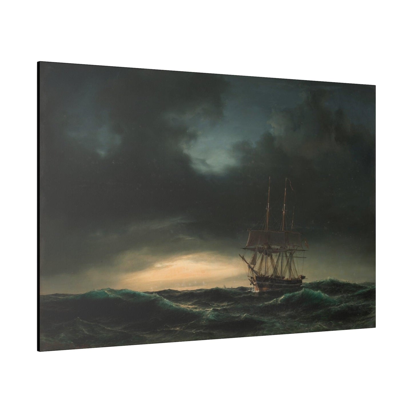 A Danish corvette in the lake after a storm by Anton Melbye - Matte Canvas, Stretched, 0.75"