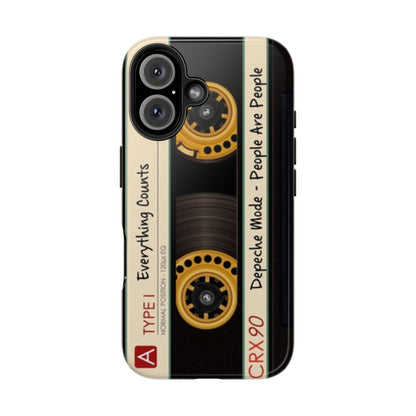 Nostalgic Old Cassette Tape with Yellow wheels iPhone Cases