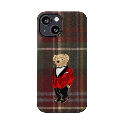 Dapper Bear Plaid Phone Case - Classic Tartan Polo Bear Design iPhone Cases