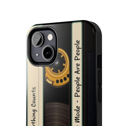 Nostalgic Old Cassette Tape with Yellow wheels iPhone Cases