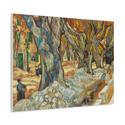 The Large Plane Trees (Road Menders at Saint-Rémy) (1889) by Vincent Van Gogh - Canvas Gallery Wraps