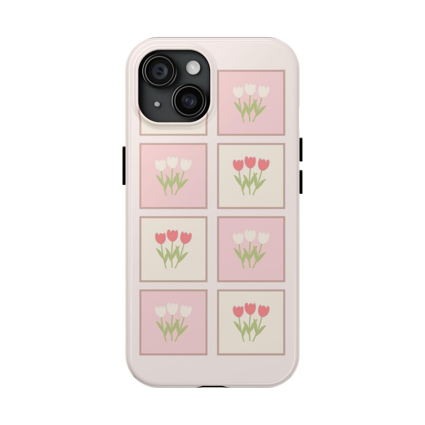 Floral Pastel Tulips Garden Tough iPhone Cases