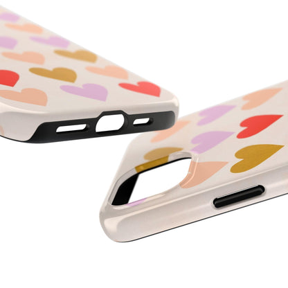 Cutesy Hearts Tough iPhone Cases