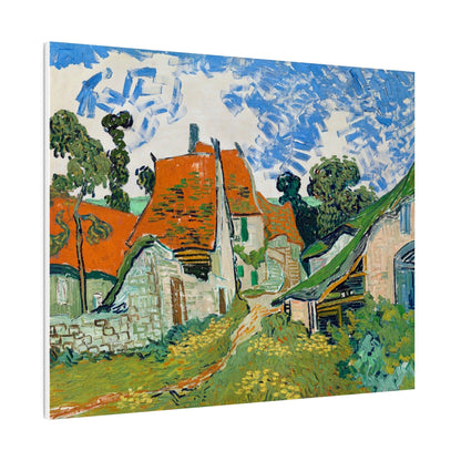 Vincent van Gogh's Street in Auvers-sur-Oise (1890) famous landscape painting - Matte Canvas, Stretched, 0.75"