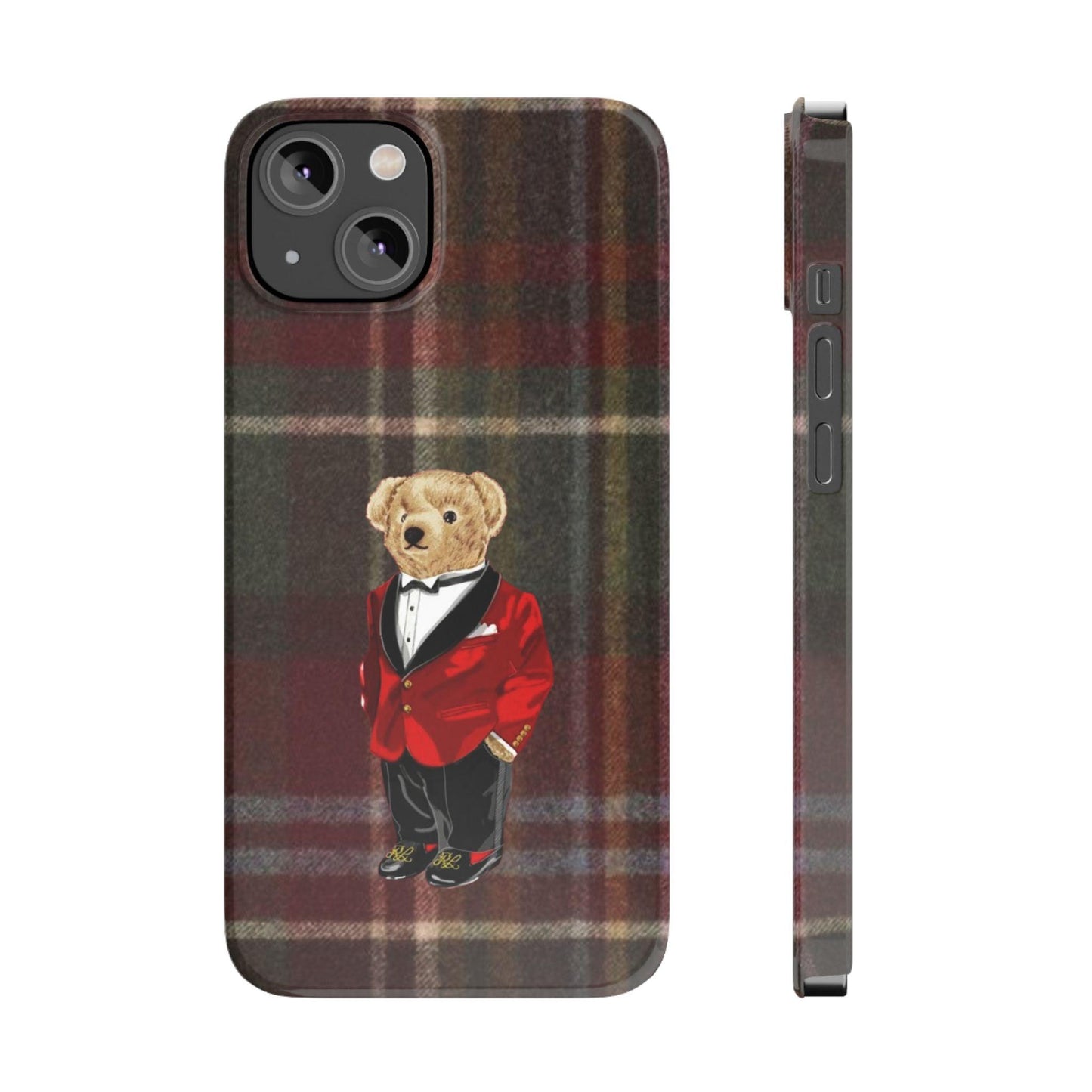 Dapper Bear Plaid Phone Case - Classic Tartan Polo Bear Design iPhone Cases