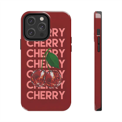 Cherries Disco Inspo iPhone Cases in Cherry Red