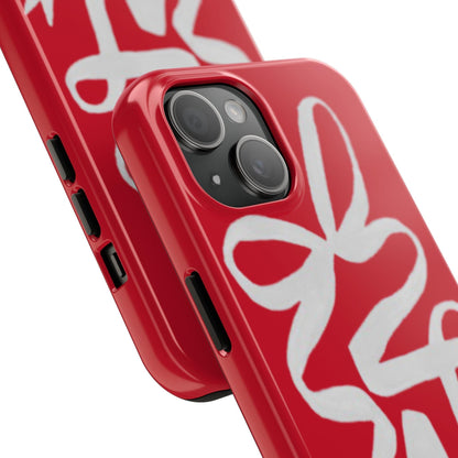 Bow Ribbon Red iPhone Cases