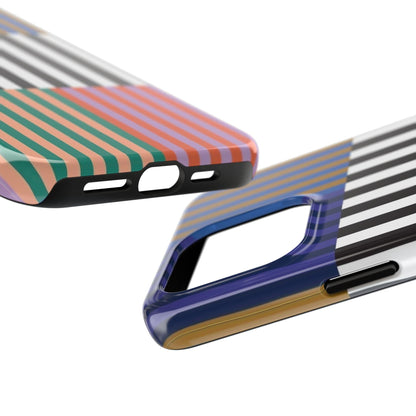 Striped Colorblock Symphony Tough iPhone Cases